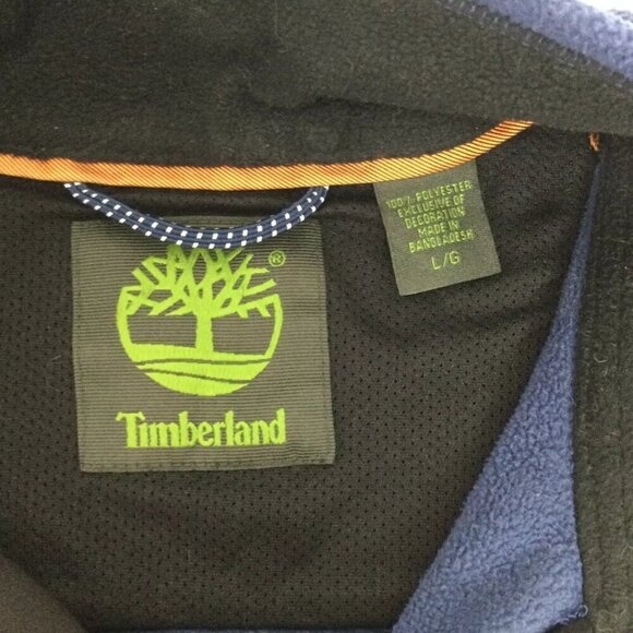 Timberland Jacket Mens Large Navy Fleece Long Sleeve Squall Pocket Full Zipper - Picture 3 of 8